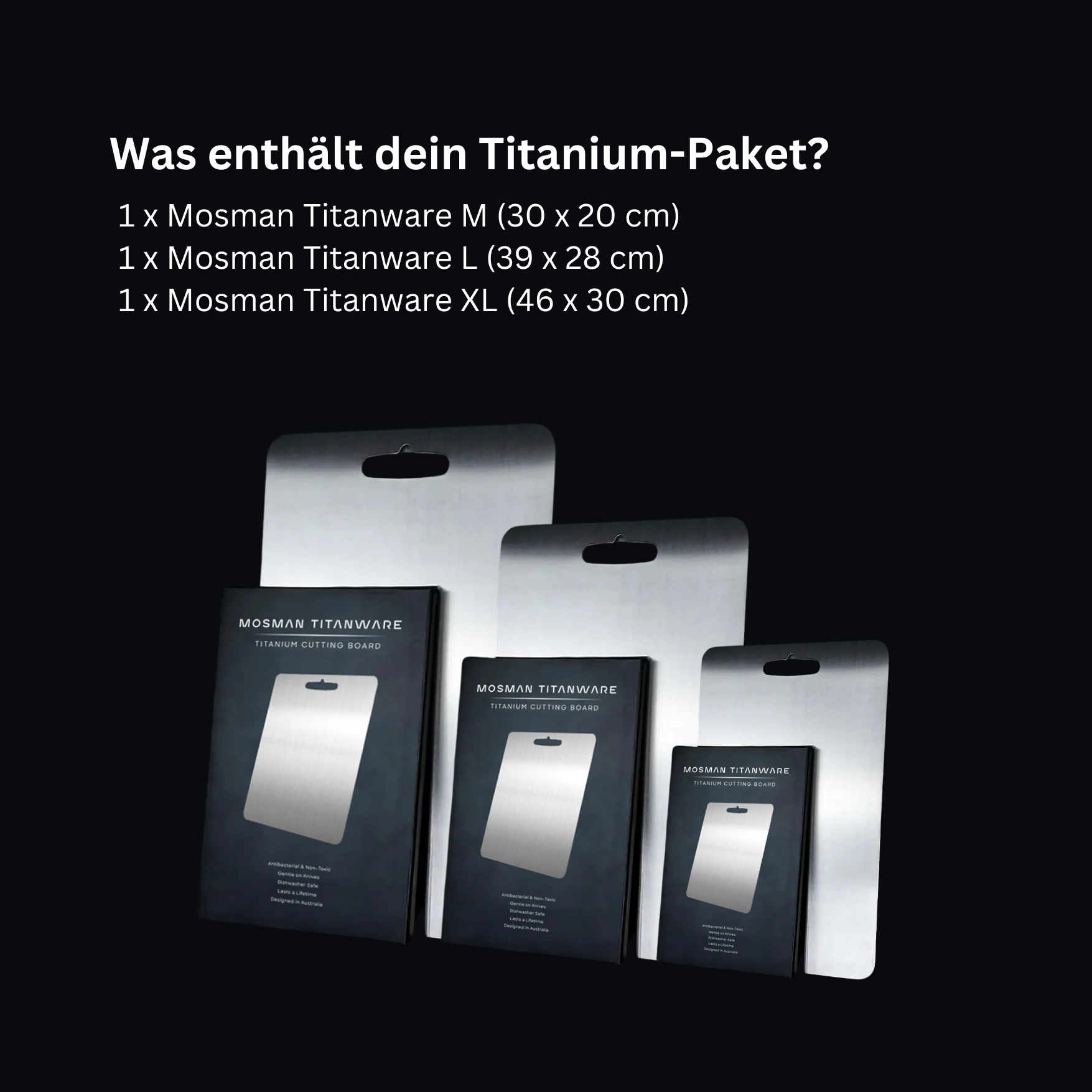 (3 Pcs Bundling) Mosman Titanium Cutting Board